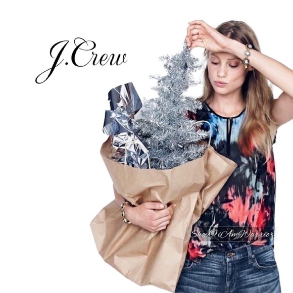 J.Crew sleeveless silk abstract watercolor top *shop@iamwarrior - Picture 3 of 9